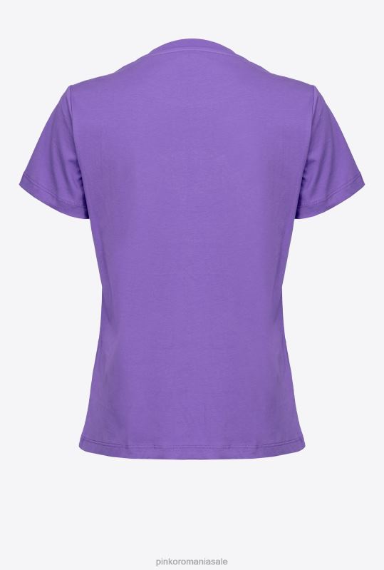 tricou | tricou cu broderie păsări de dragoste Pinko liliac lavandă B0D08350