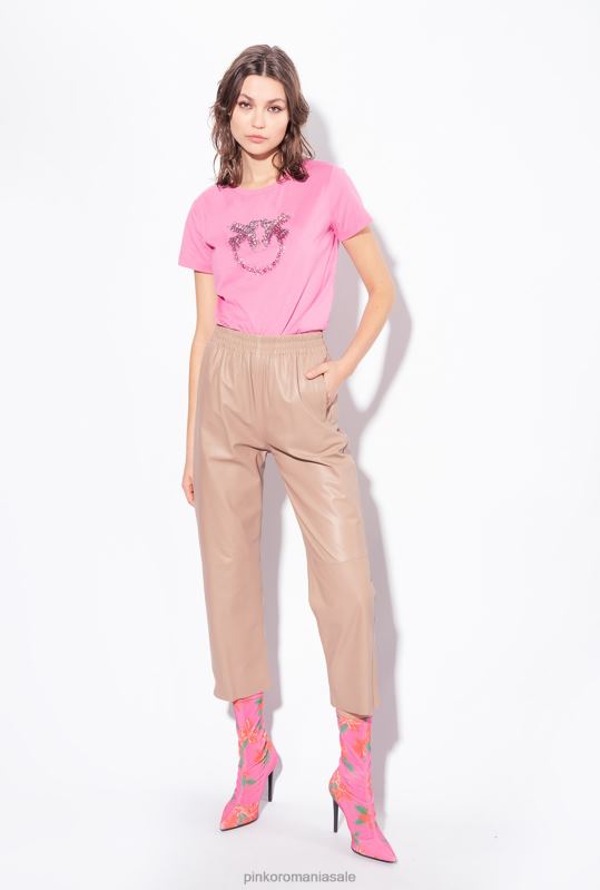 tricou | tricou cu broderie păsări de dragoste Pinko roz convolvulus B0D08351