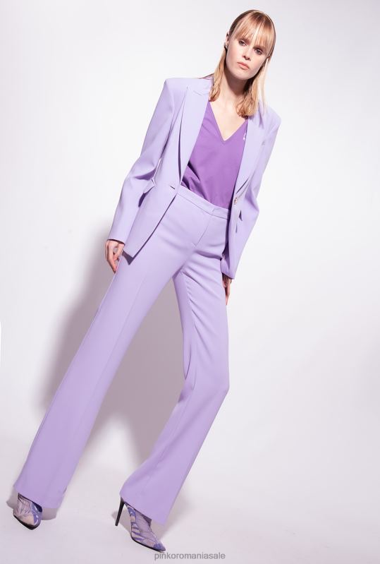 tricou | tricou cu decolteu in V cu logo Pinko liliac lavandă B0D08397