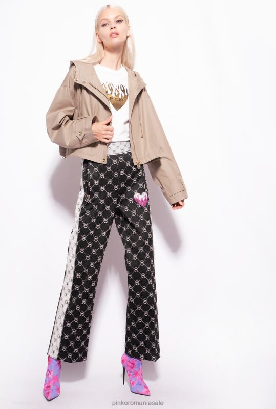 tricou | tricou cu imprimeu inimă Pinko alb de mătase B0D08418