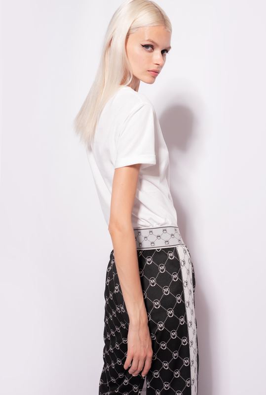 tricou | tricou cu imprimeu inimă Pinko alb de mătase B0D08418