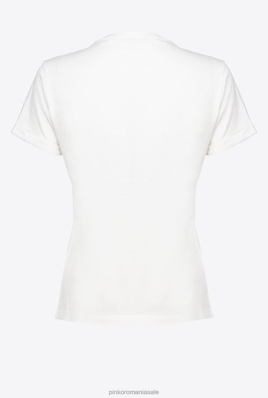 tricou | tricou cu imprimeu inimă Pinko alb de mătase B0D08418