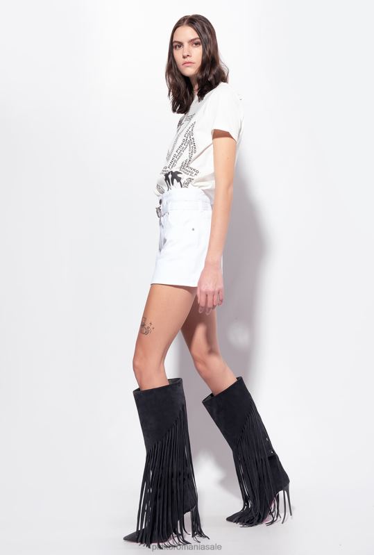 tricou | tricou cu logo stea Pinko alb de mătase B0D08342