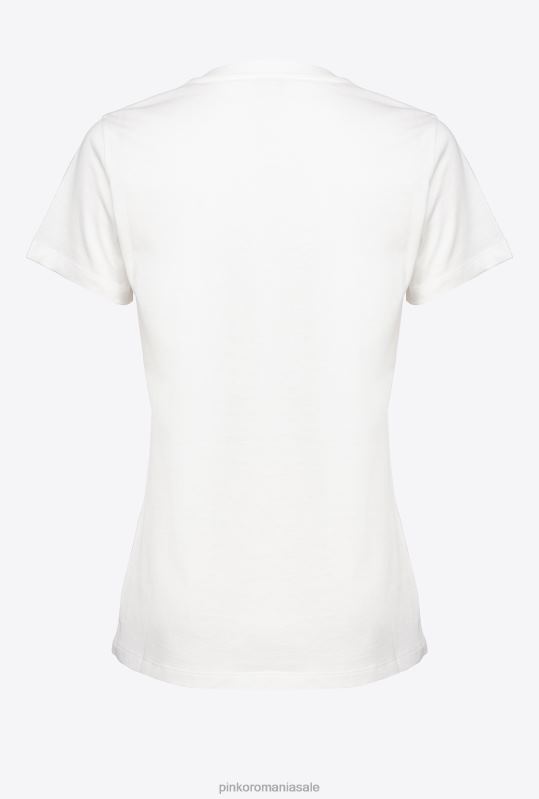 tricou | tricou cu logo stea Pinko alb de mătase B0D08342