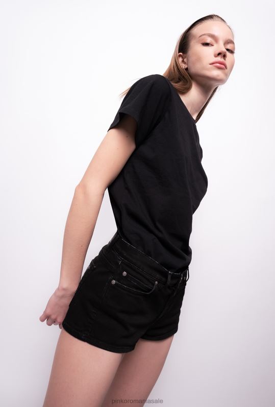 tricou | tricou cu mini broderie păsări dragoste Pinko limuzina neagră B0D08494