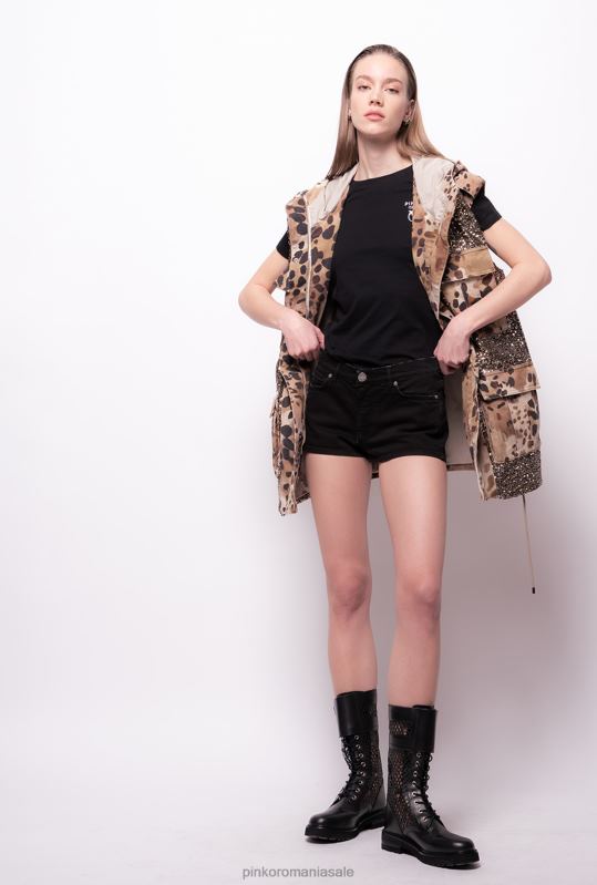 tricou | tricou cu mini broderie păsări dragoste Pinko limuzina neagră B0D08494