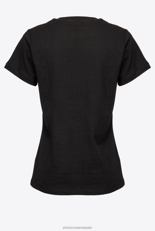 tricou | tricou cu mini broderie păsări dragoste Pinko limuzina neagră B0D08494