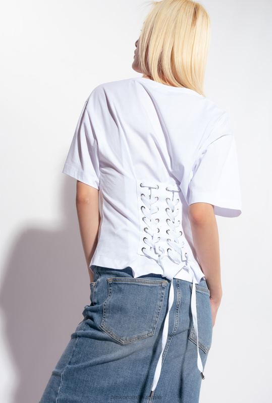 tricou | tricou cu siret pe spate Pinko alb strălucitor B0D08429