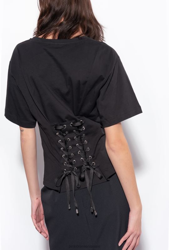 tricou | tricou cu siret pe spate Pinko limuzina neagră B0D08428