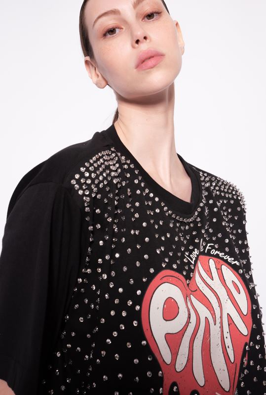 tricou | tricou love me forever Pinko limuzina neagră B0D08396