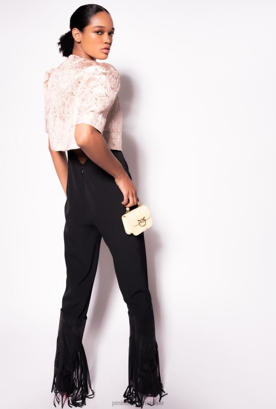 jachete casual | din umeri din jacquard lamé Pinko bej brun-brun B0D08595