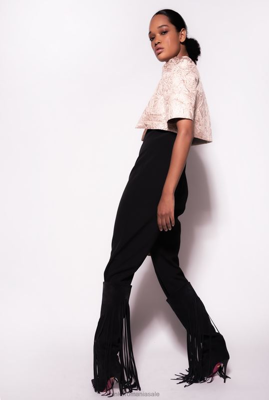 jachete casual | din umeri din jacquard lamé Pinko bej brun-brun B0D08595