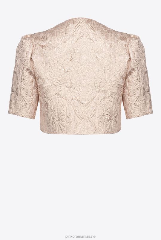 jachete casual | din umeri din jacquard lamé Pinko bej brun-brun B0D08595