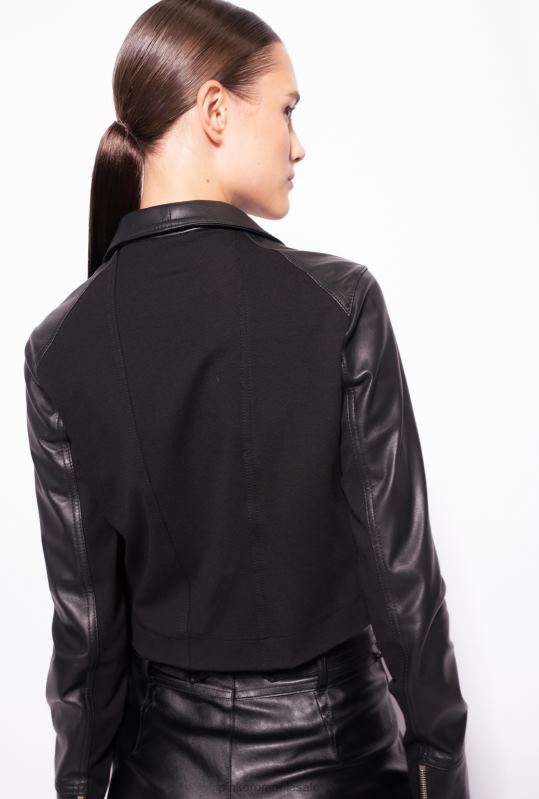 jachete casual | geacă biker din țesătură dublă Pinko limuzina neagră B0D08840