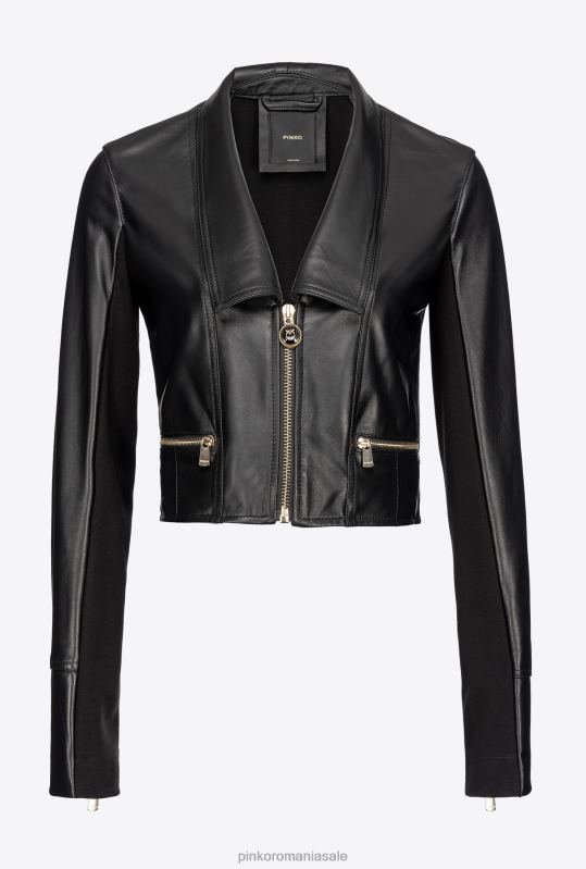 jachete casual | geacă biker din țesătură dublă Pinko limuzina neagră B0D08840