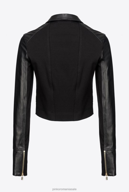 jachete casual | geacă biker din țesătură dublă Pinko limuzina neagră B0D08840