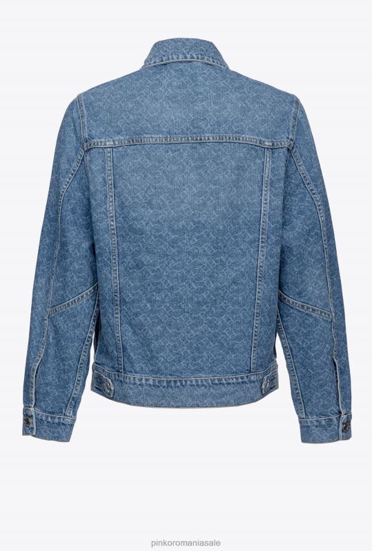 jachete casual | geacă din denim cu logo Pinko alb/albastru închis B0D08836