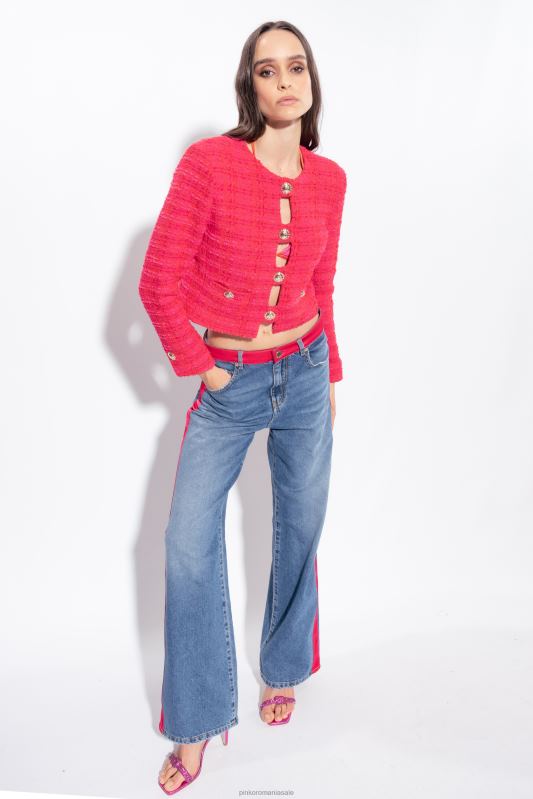 jachete casual | jachetă scurtă din tweed cu model Pinko multi fucsia/rosu B0D08612