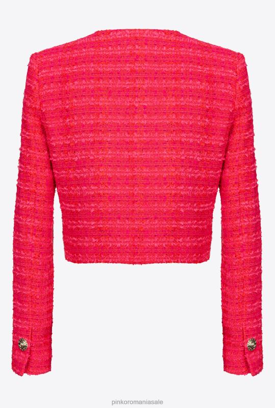 jachete casual | jachetă scurtă din tweed cu model Pinko multi fucsia/rosu B0D08612