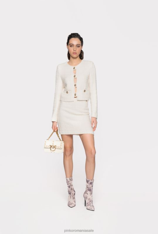 jachete casual | jachetă scurtă din tweed cu model Pinko roz alb fum B0D08613