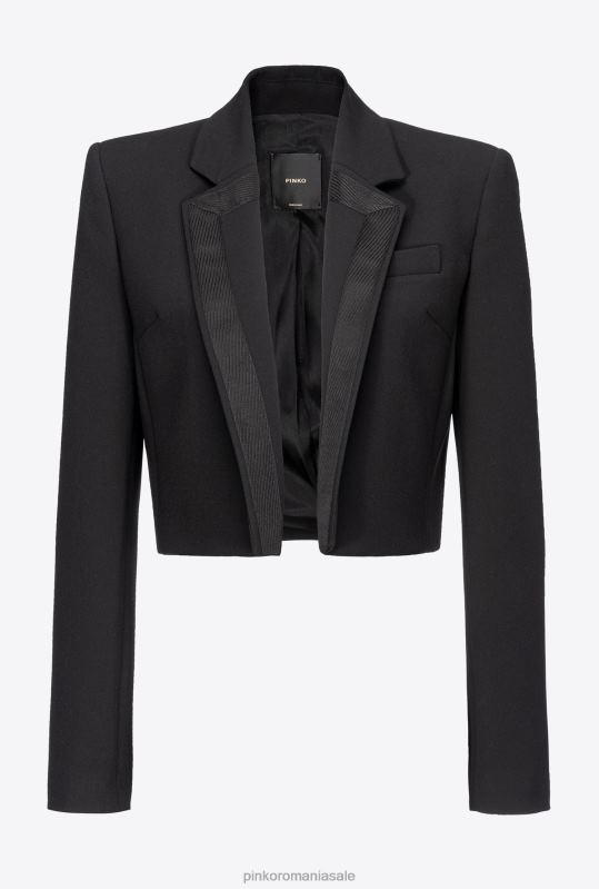 jachete casual | jachetă spencer din crepon Pinko limuzina neagră B0D08631