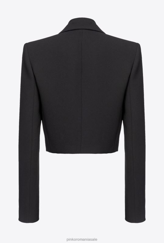 jachete casual | jachetă spencer din crepon Pinko limuzina neagră B0D08631