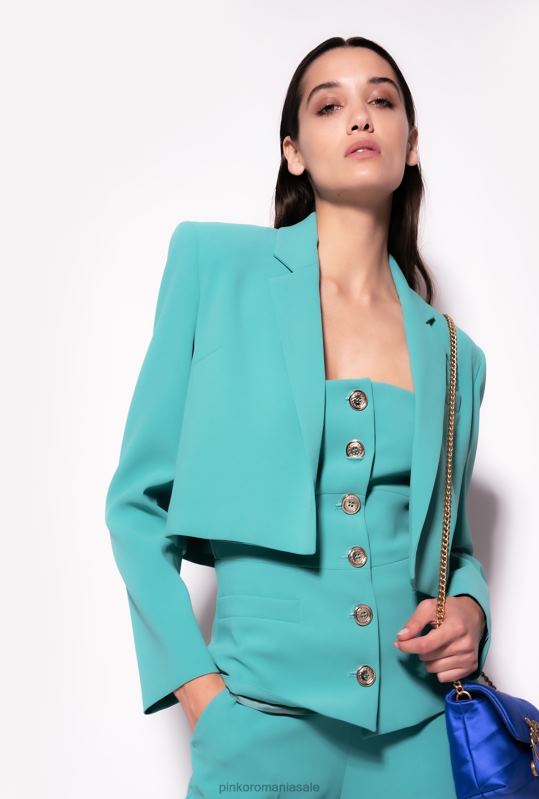 jachete casual | jachetă spencer din crepon elastic Pinko albastru B0D08602