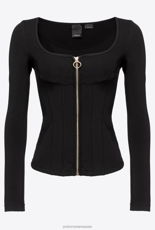 jachete casual | jachetă subțire din neopren Pinko limuzina neagră B0D08614