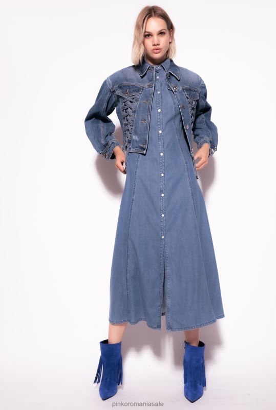 jachete casual | jacheta denim cu siret Pinko spălare vintage medie B0D08817