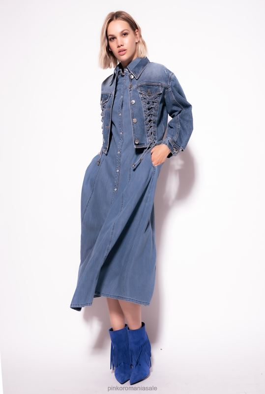 jachete casual | jacheta denim cu siret Pinko spălare vintage medie B0D08817