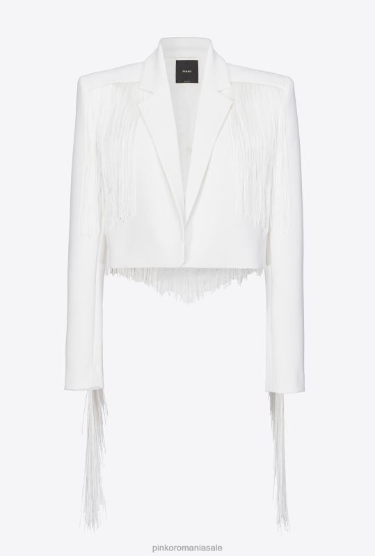 jachete casual | sacou spencer cu franjuri lungi Pinko aproape alb B0D08598