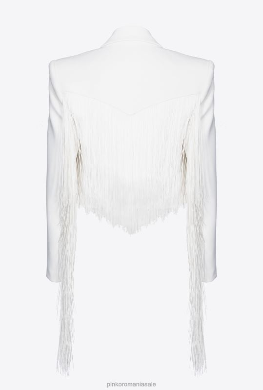 jachete casual | sacou spencer cu franjuri lungi Pinko aproape alb B0D08598