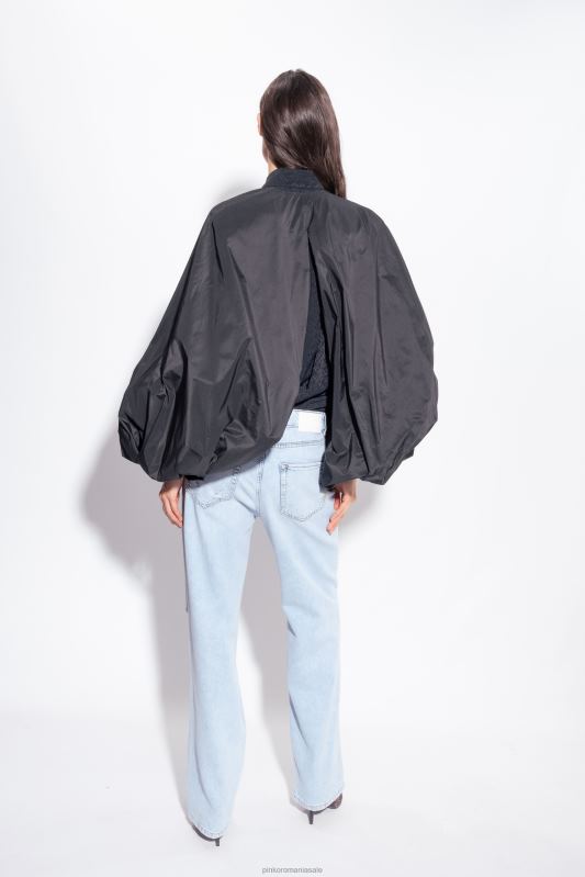 jachete casual | tafta ridică din umeri cu mâneci balon Pinko limuzina neagră B0D08382