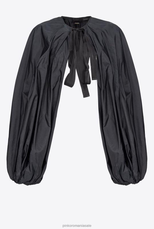 jachete casual | tafta ridică din umeri cu mâneci balon Pinko limuzina neagră B0D08382