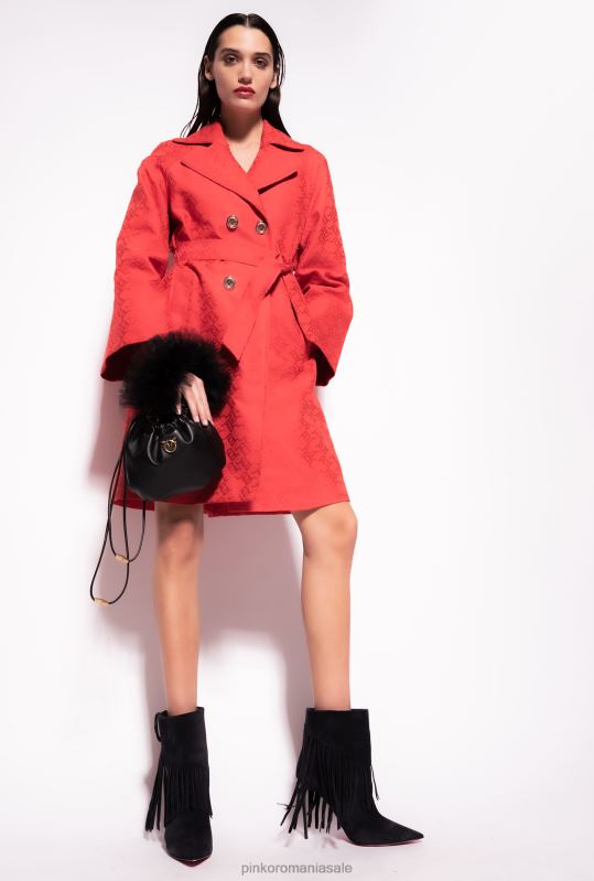 paltoane | Trenci din jacquard cu model logo Pinko formula 1 roșu B0D08839