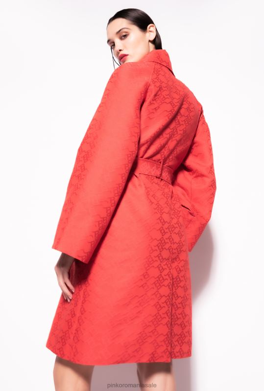 paltoane | Trenci din jacquard cu model logo Pinko formula 1 roșu B0D08839