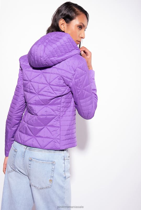 paltoane | jachetă de puf lejeră cu plasture cu logo Pinko liliac lavandă B0D08843
