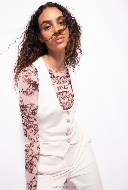 paltoane | vestă scurtă din material tehnic Pinko roz alb fum B0D08559