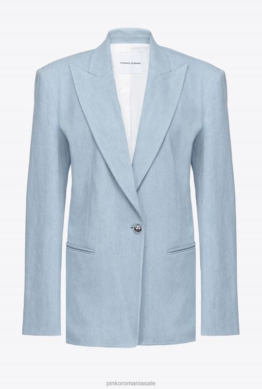 sacouri | blazer confortabil din denim Pinko spălare cu înălbitor B0D08562