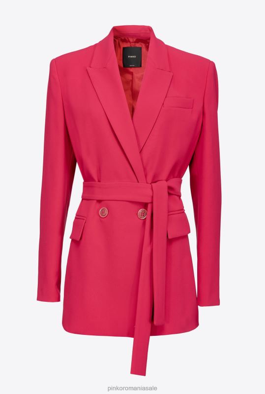 sacouri | blazer cu curea cravata Pinko roșu zmeură B0D08580