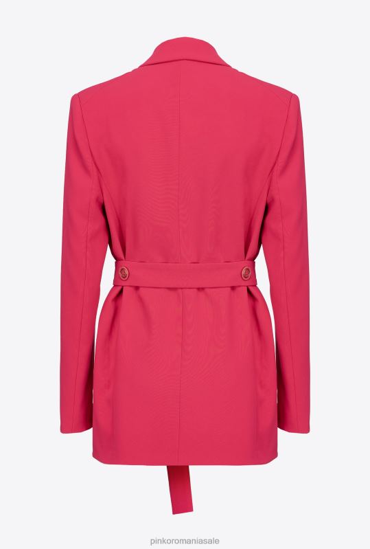 sacouri | blazer cu curea cravata Pinko roșu zmeură B0D08580