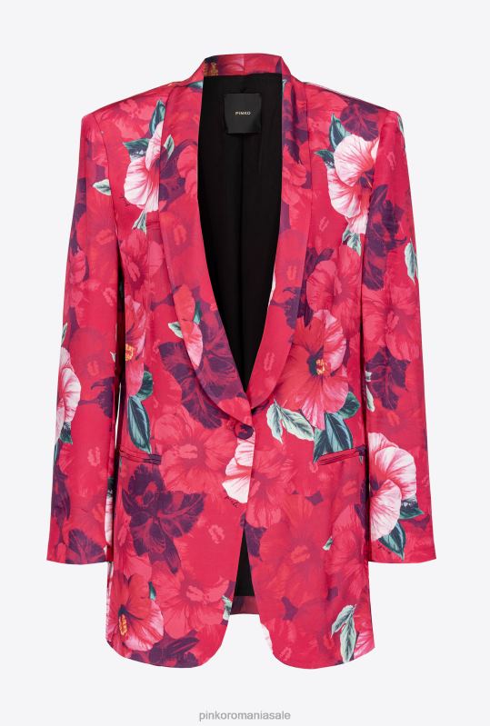sacouri | blazer cu imprimeu hibiscus Pinko multi. fucsia/roz B0D08589