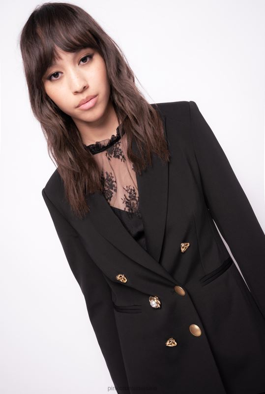 sacouri | blazer cu nasturi bijuterii Pinko limuzina neagră B0D08621