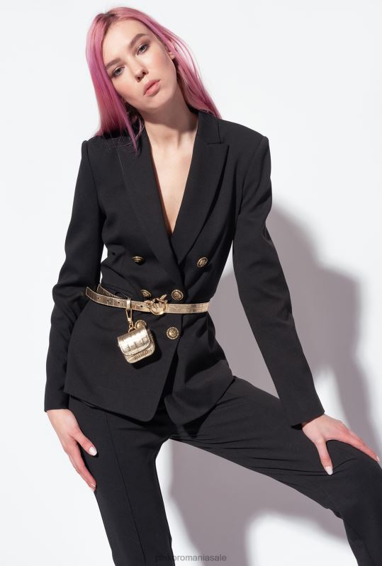 sacouri | blazer cu nasturi bijuterii Pinko limuzina neagră B0D08622