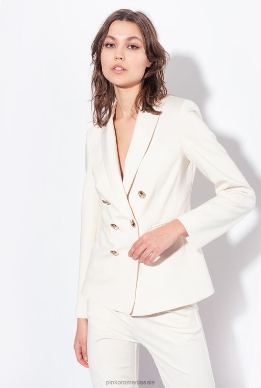 sacouri | blazer cu nasturi bijuterii Pinko roz alb fum B0D08569