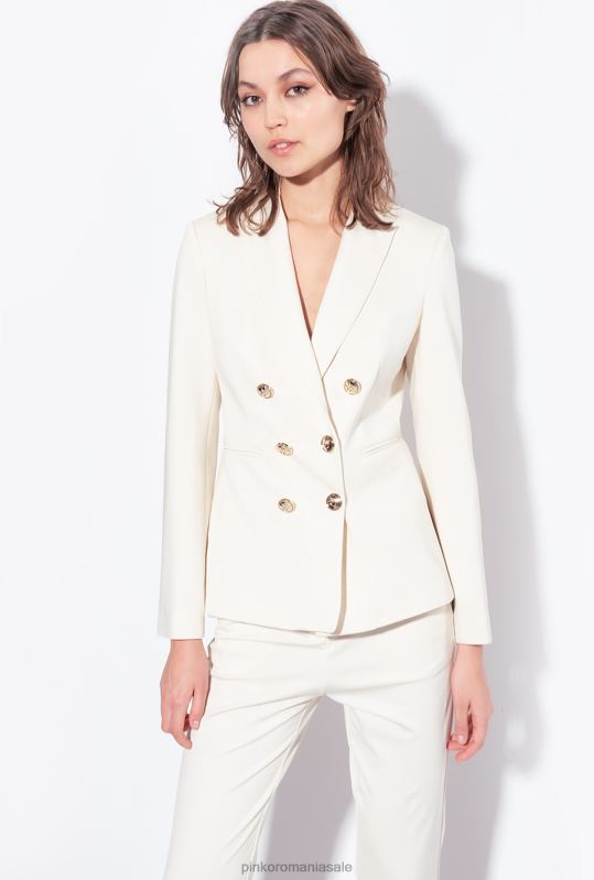 sacouri | blazer cu nasturi bijuterii Pinko roz alb fum B0D08569