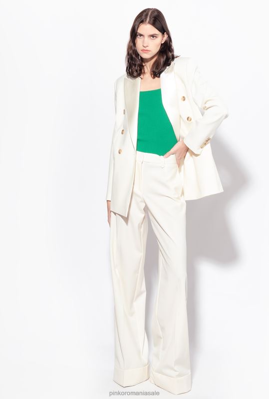sacouri | blazer cu revere din satin Pinko alb de inghetata de vanilie B0D08591