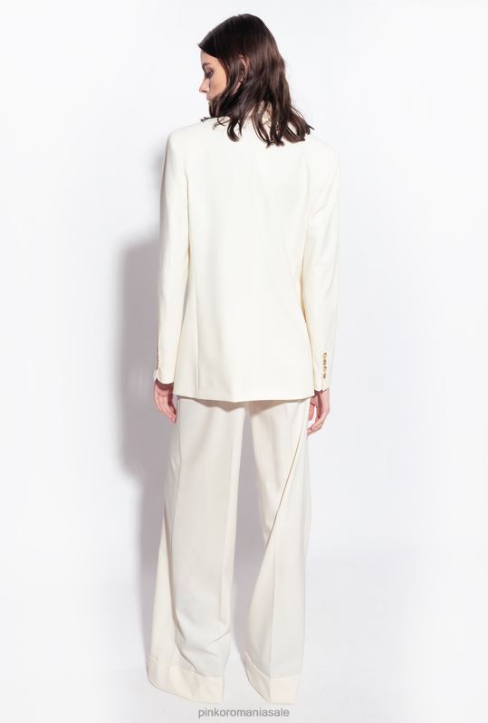 sacouri | blazer cu revere din satin Pinko alb de inghetata de vanilie B0D08591