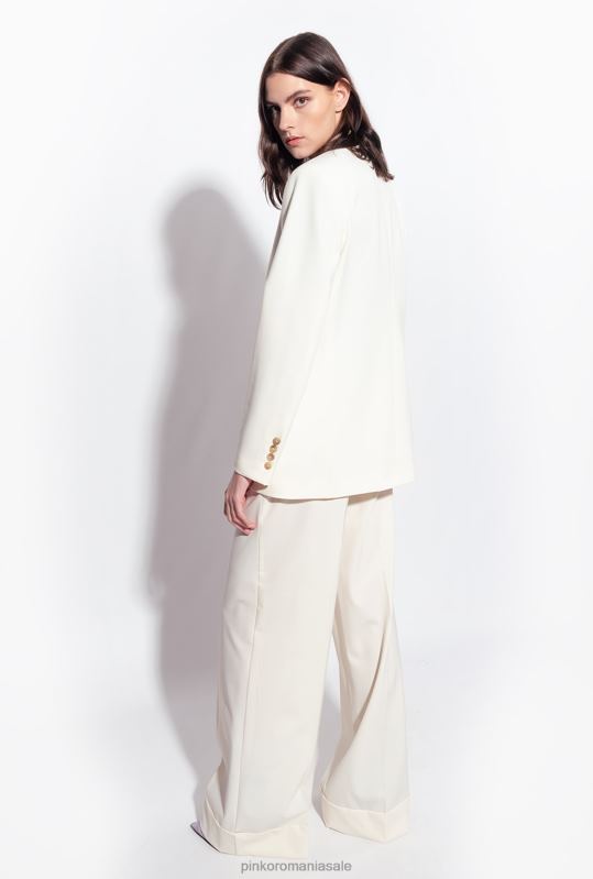 sacouri | blazer cu revere din satin Pinko alb de inghetata de vanilie B0D08591