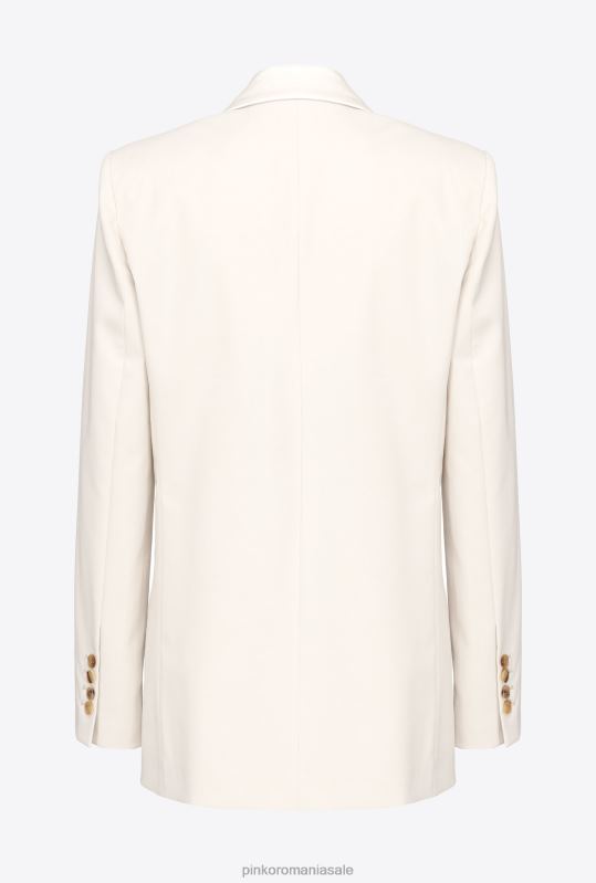 sacouri | blazer cu revere din satin Pinko alb de inghetata de vanilie B0D08591